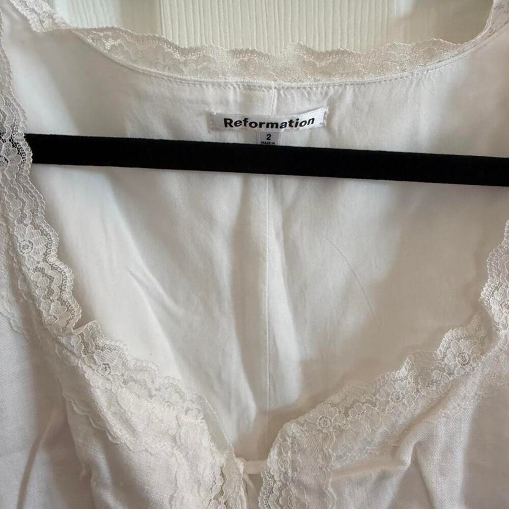 Reformation White Lace-Trim Tank Top - Picture 3 of 3